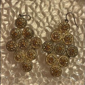 Gold Sparkly Drop Earrings